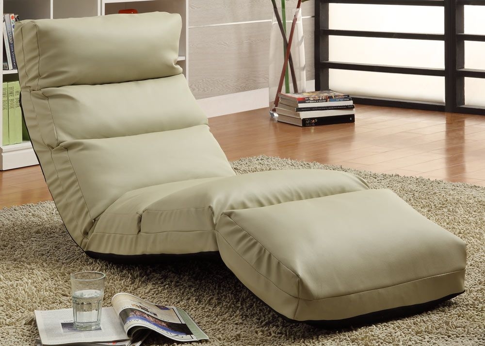 Homelegance gamer floor lounger chair cream leatherette