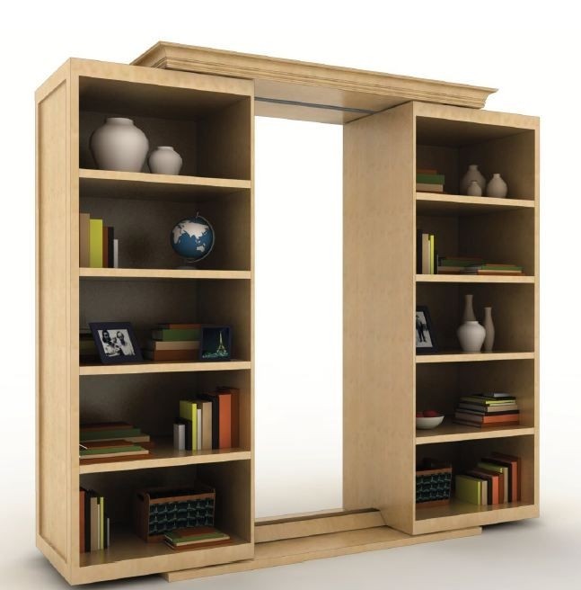 Sliding bookcase open