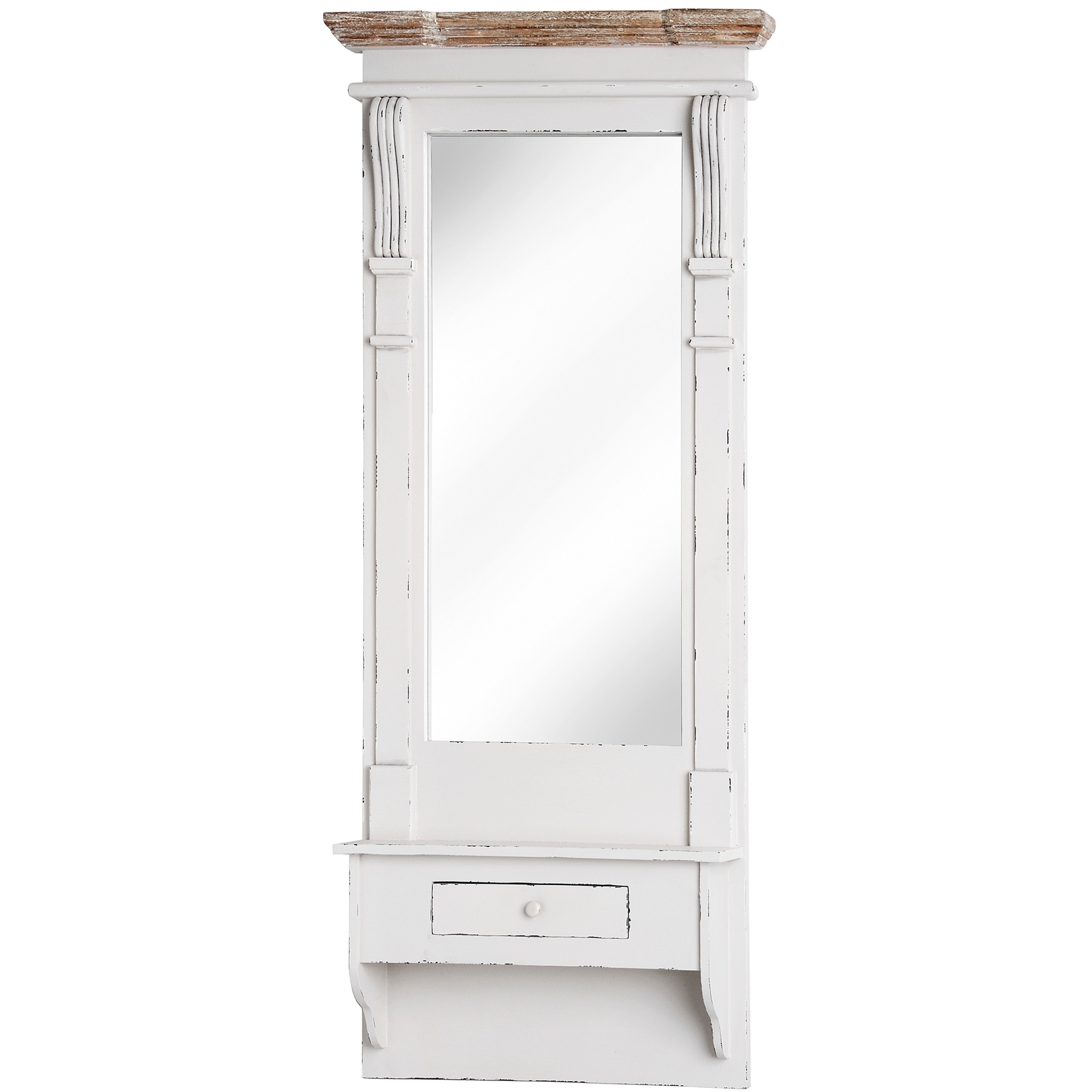 Bonsoni ye olde england portrait mirror with shelf odments drawer