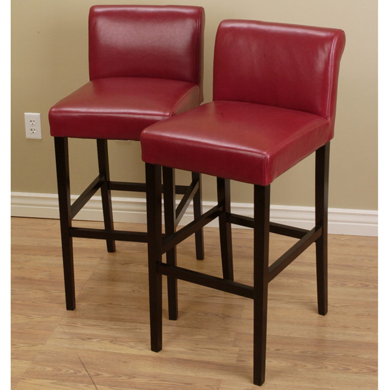 Cosmopolitan burnt red leather counter stools set of 2 2