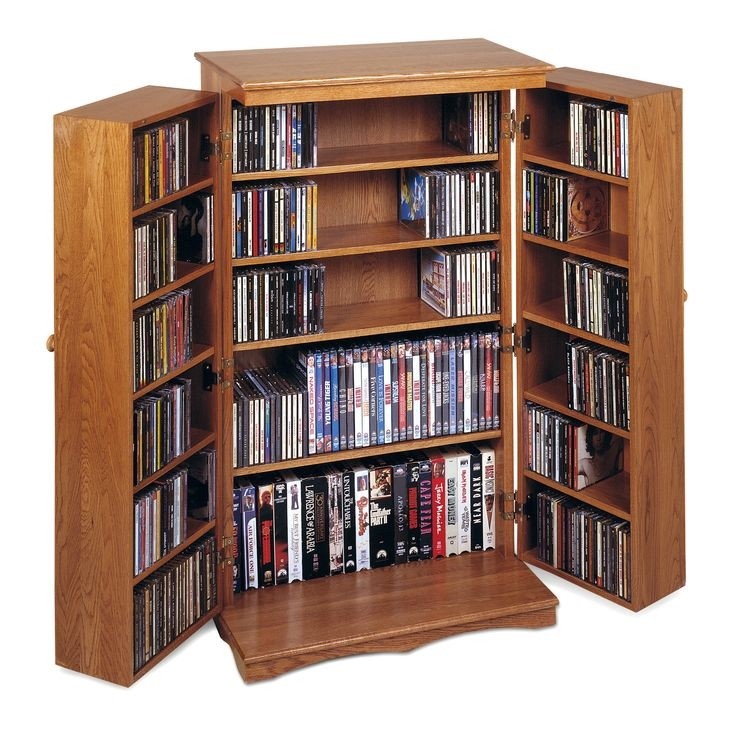 Hardwood multimedia storage cabinet with classic mission doors oak 1