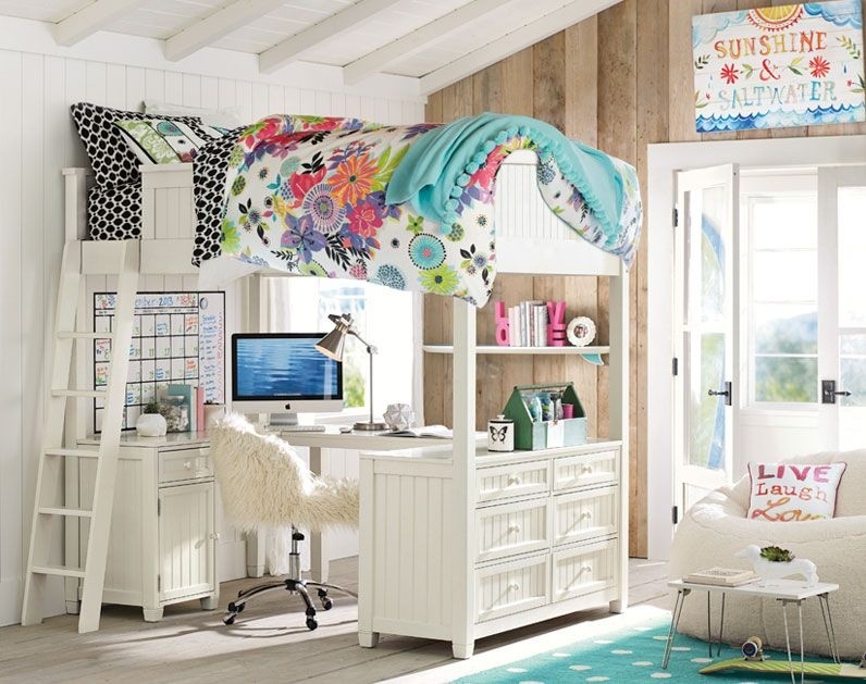 Bed above desk