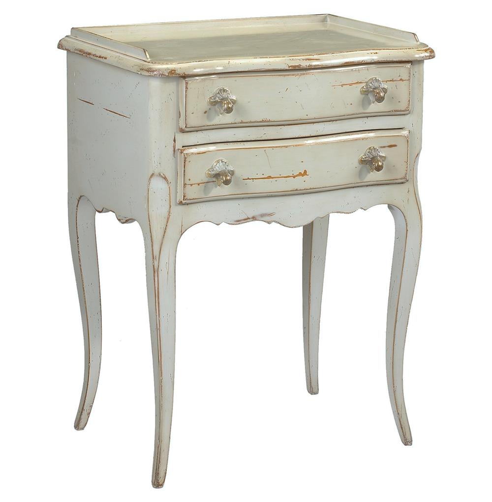 Racine french country cherry wood grey nightstand