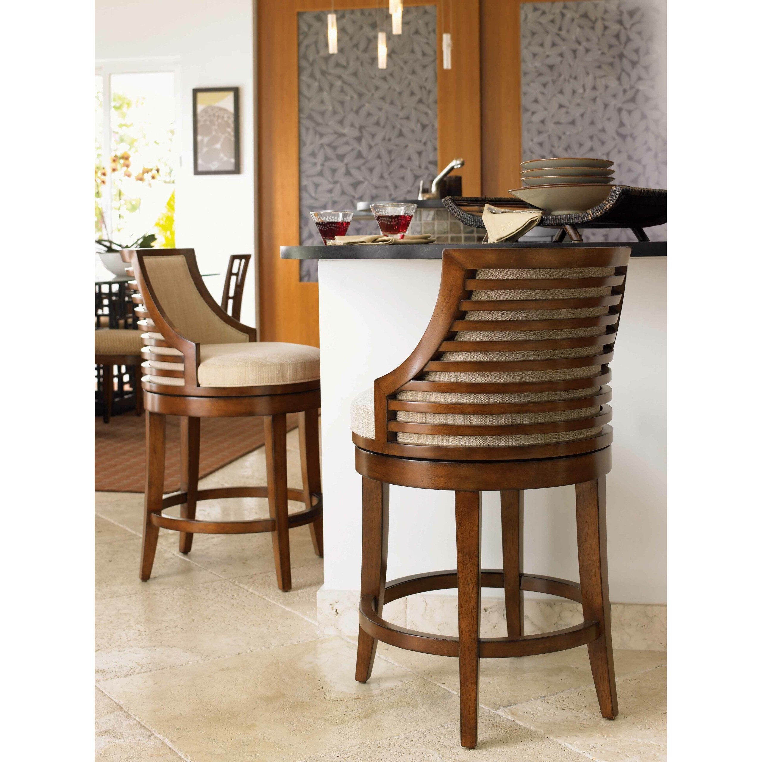 Tommy Bahama Home Ocean Club Cabana Swivel Counter Stool Transitional Bar Stools And Counter Stools Other Metro