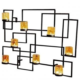 Watsons Aztec Art Candle Holder Indoor Outdoor Wall Black Metal Zga17377