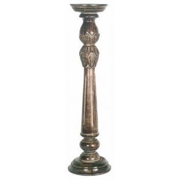 Mango wood candle holder large