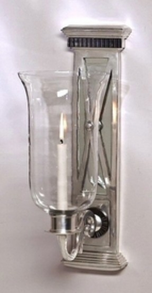 Antique silver mirrored hurricane candle sconce modern wall sconces