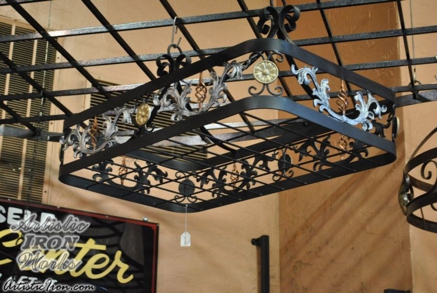Wrought iron pot racks hanging