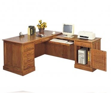 Executive l shape oak desk