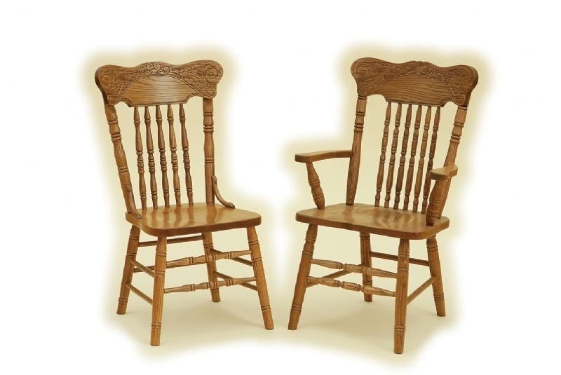 Oak double pressback chairs