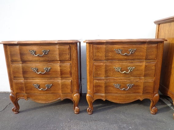Of scalloped french provincial night stands bedside tables nightstands