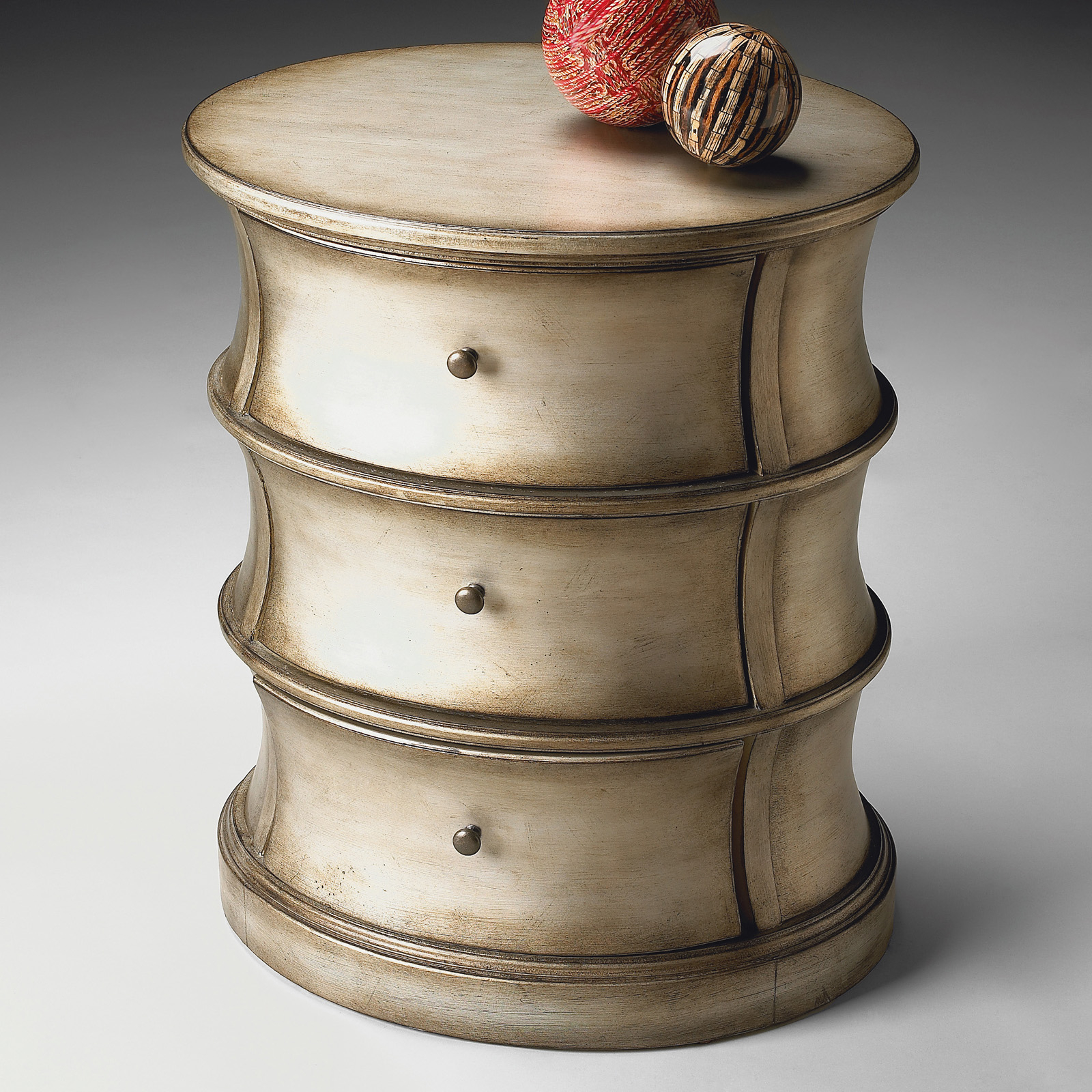Round drum end table 4