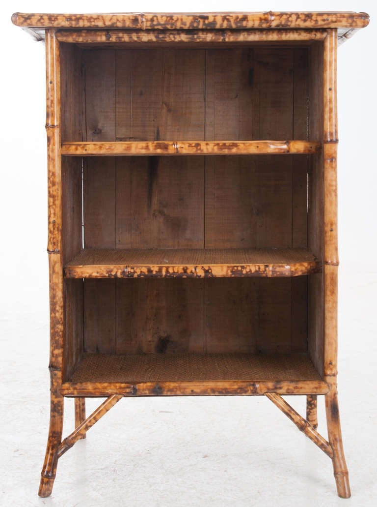 English mixed shell decoupage bamboo bookcase image 2
