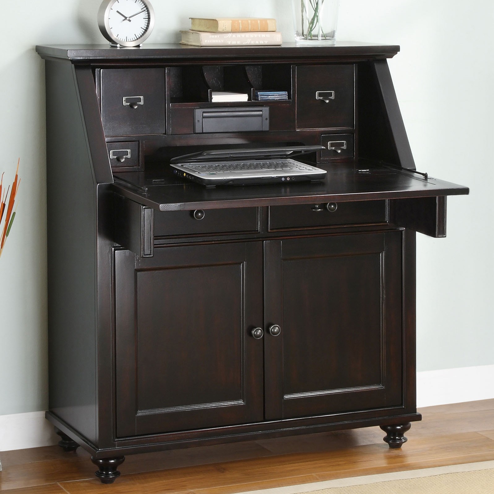 Hampton bay whalen dark secretary writing desk