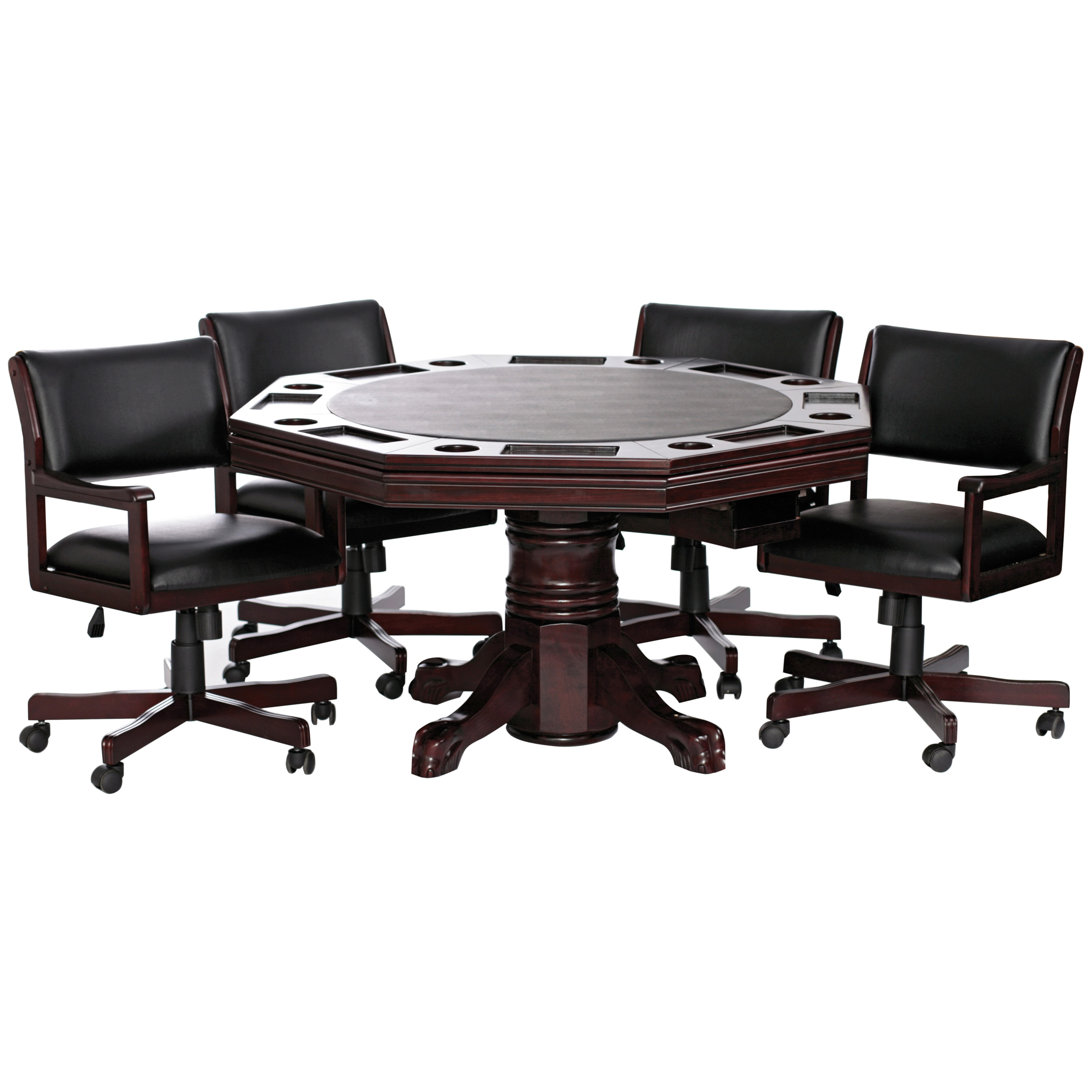 Round game table and chairs
