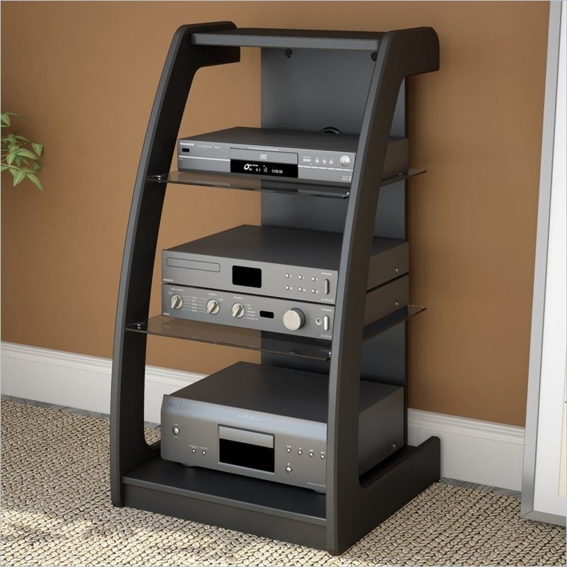 The sonax milan black audio rack has an innovative design