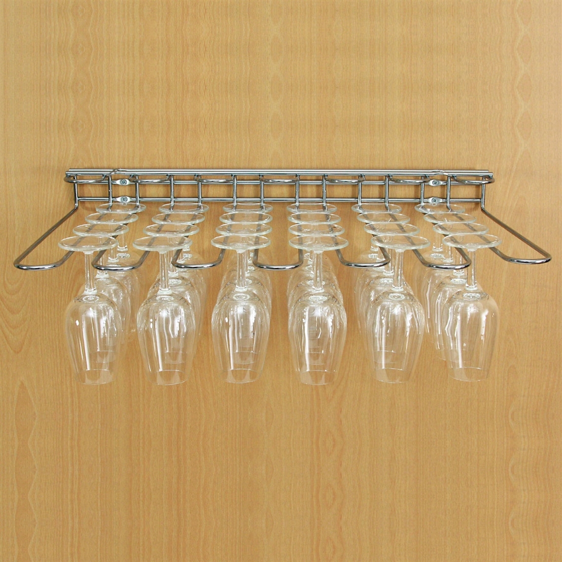 Wall mounted wine glass holder