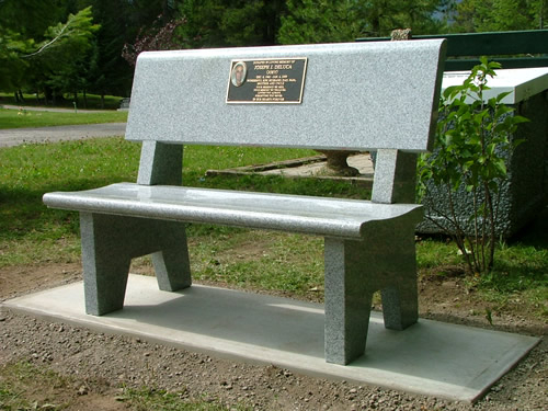 Wooden memorial benches