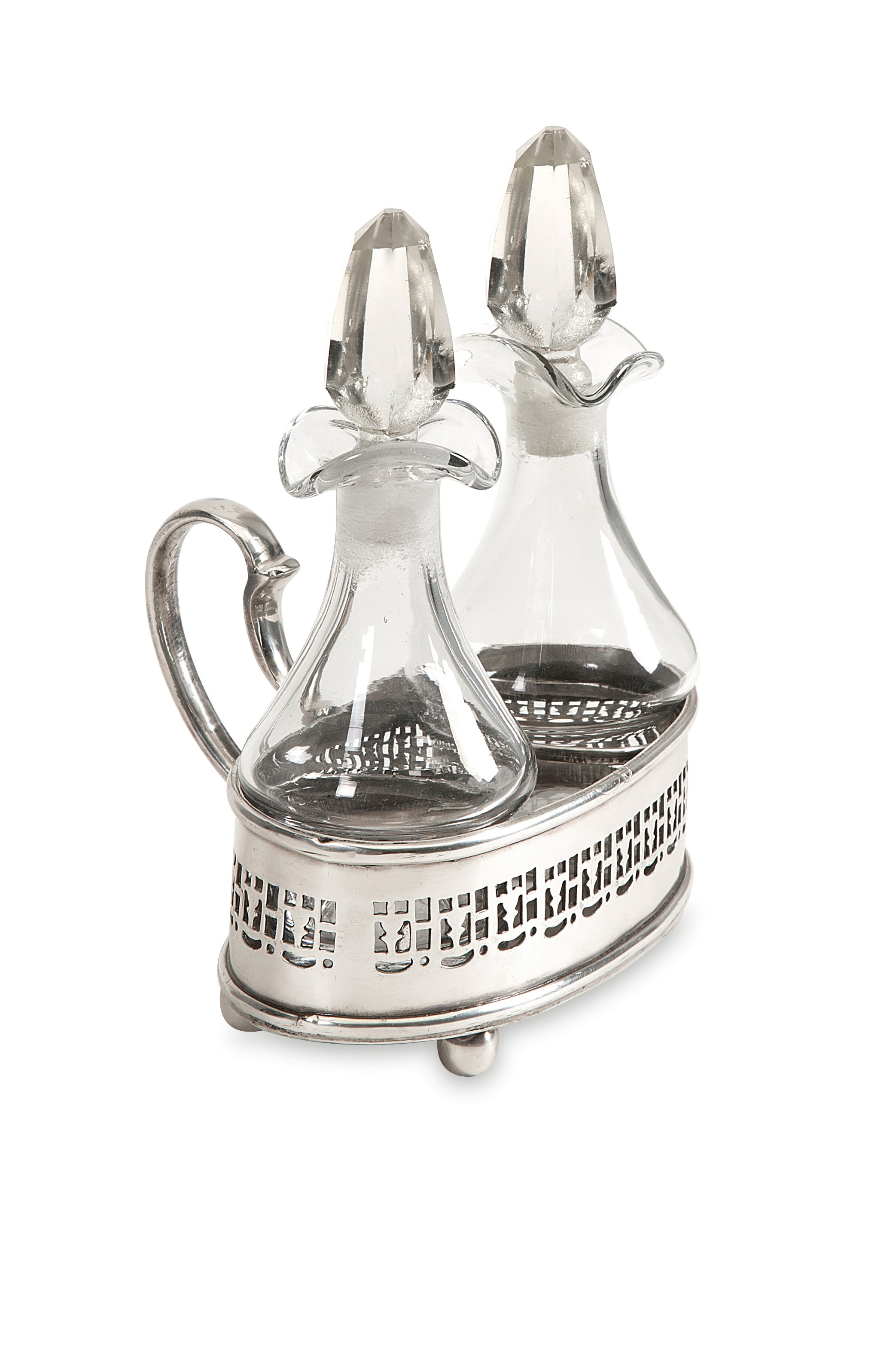Sorel 3 Piece Oil Bottle & Brass Tray Set