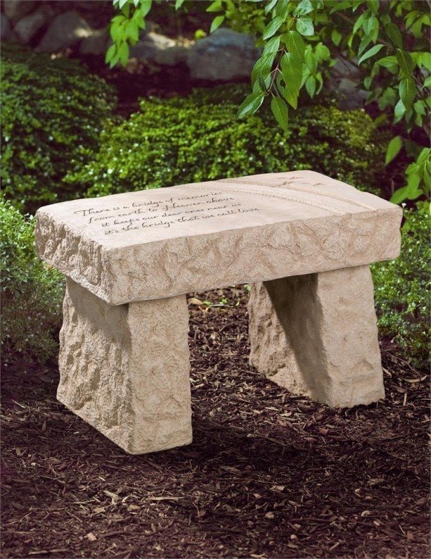 449462 there is a bridge of memories memorial garden bench