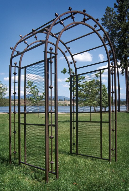 Arched iron garden pergola arbor