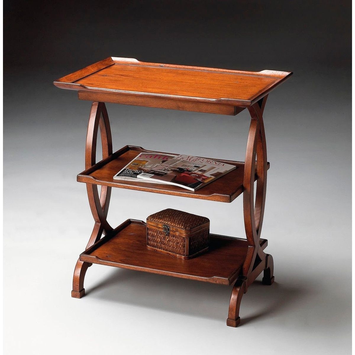 Cherry shelf end table