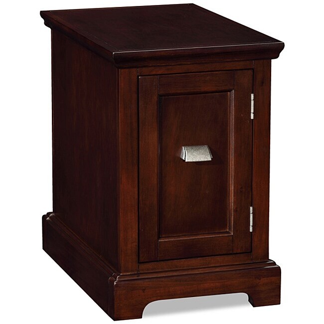 Chocolate cherry wood finish printer stand cabinet living room accent
