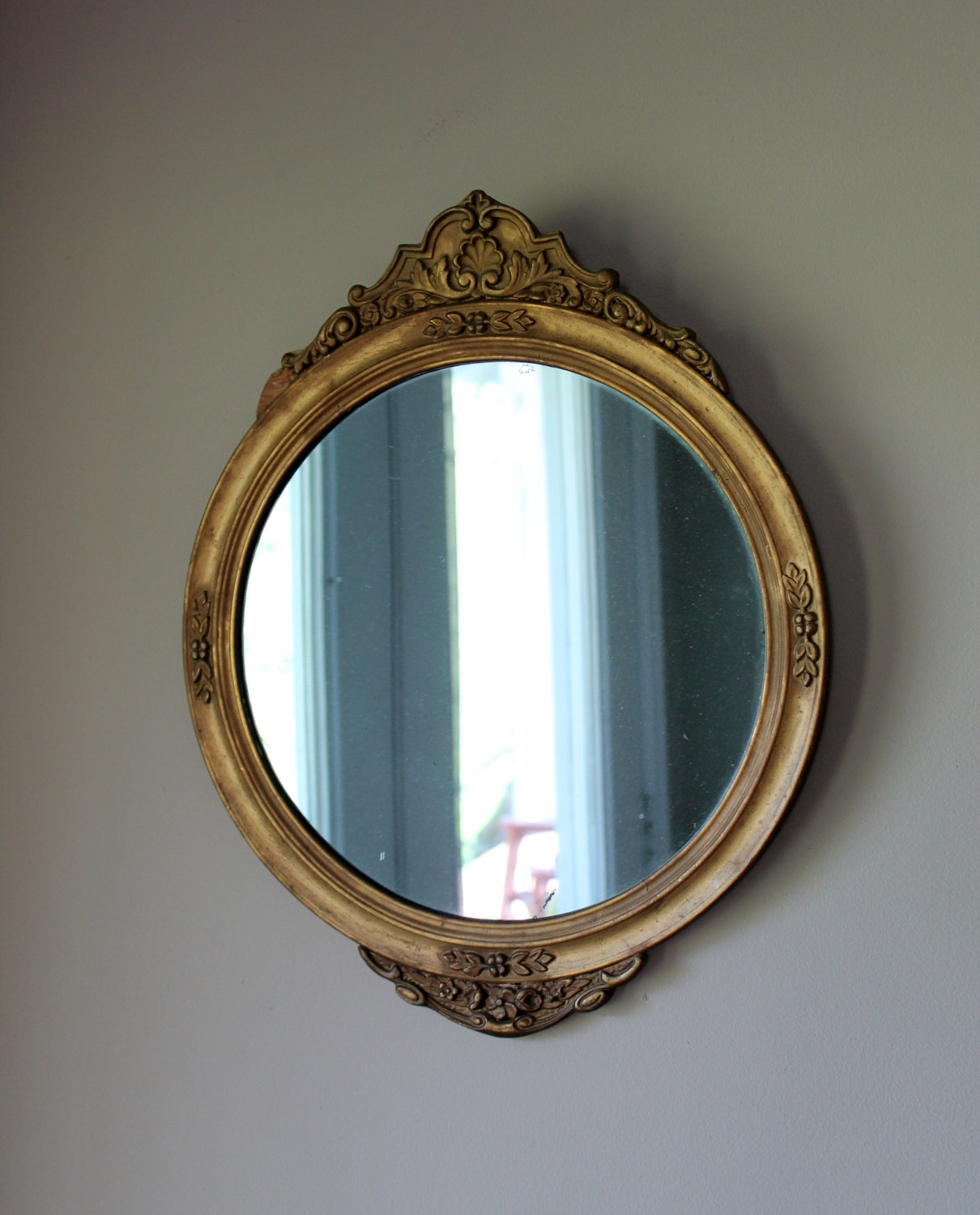 Large round wood mirror 3