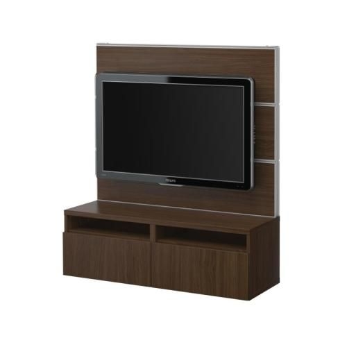 Matching shelving stands on either side that hold dvds xbox