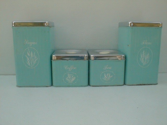 Metal kitchen canisters