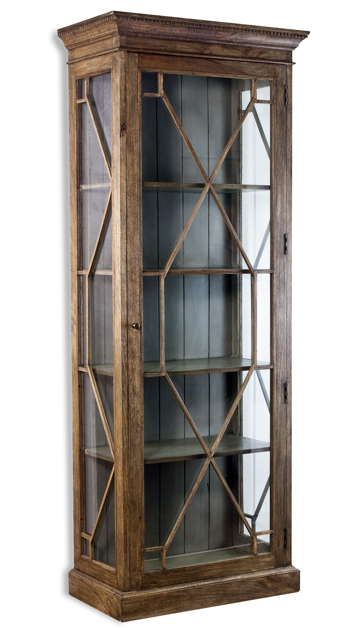 Cielo french gray modern rustic display curio cabinet 2