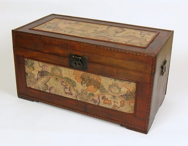 Large decorative wooden trunk