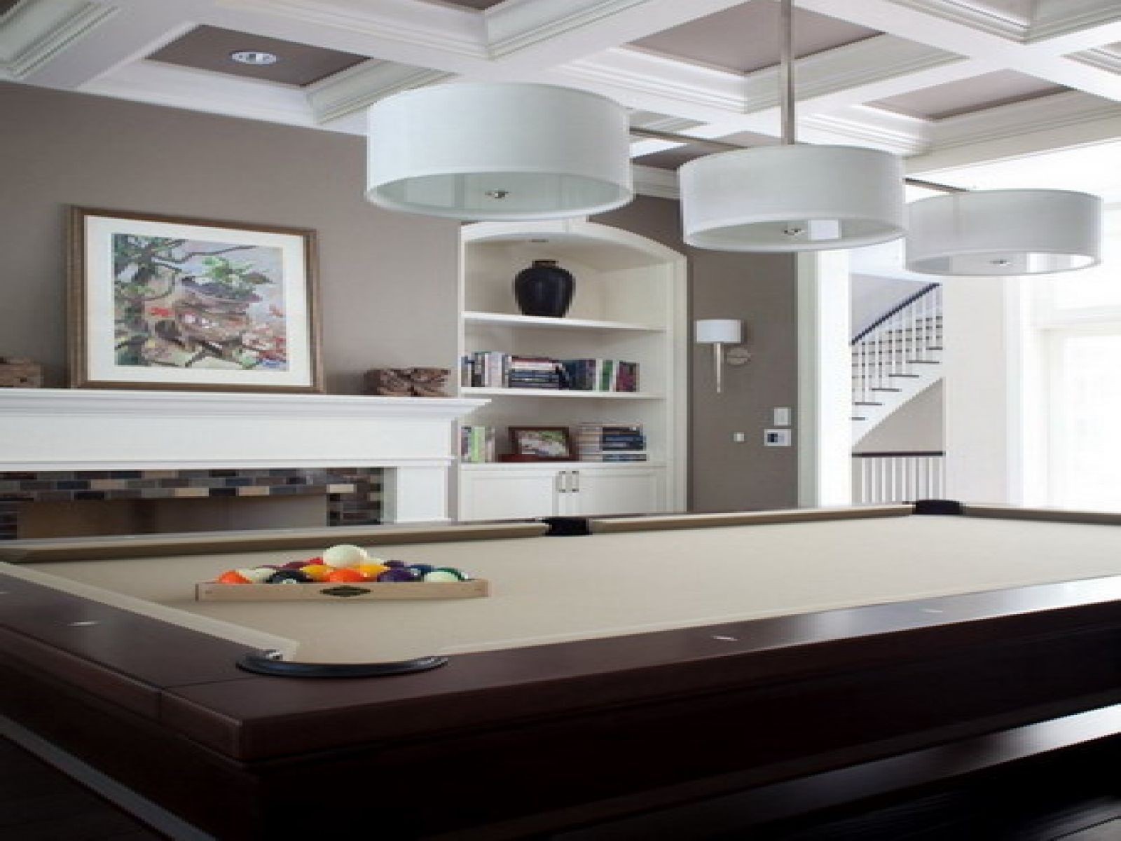 Modern pool table lighting fixtures design