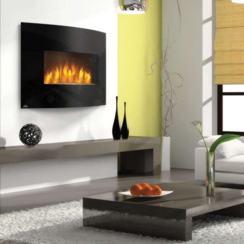 Napoleon 32 inch curved black wall mount electric fireplace efc32h