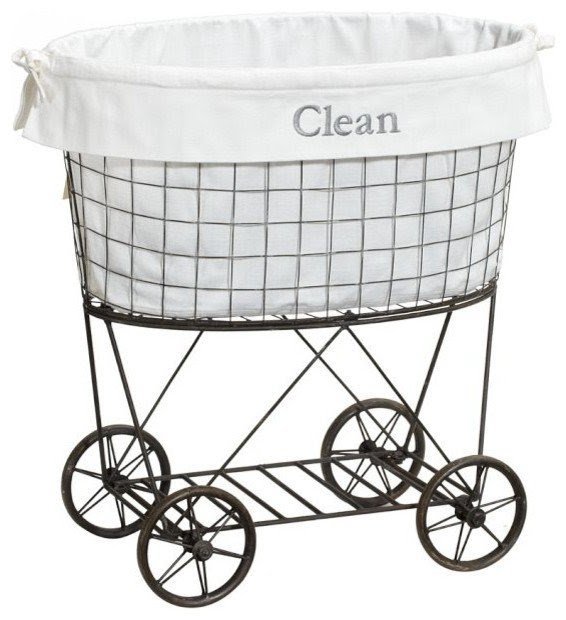 Rolling wire hamper liner traditional hampers
