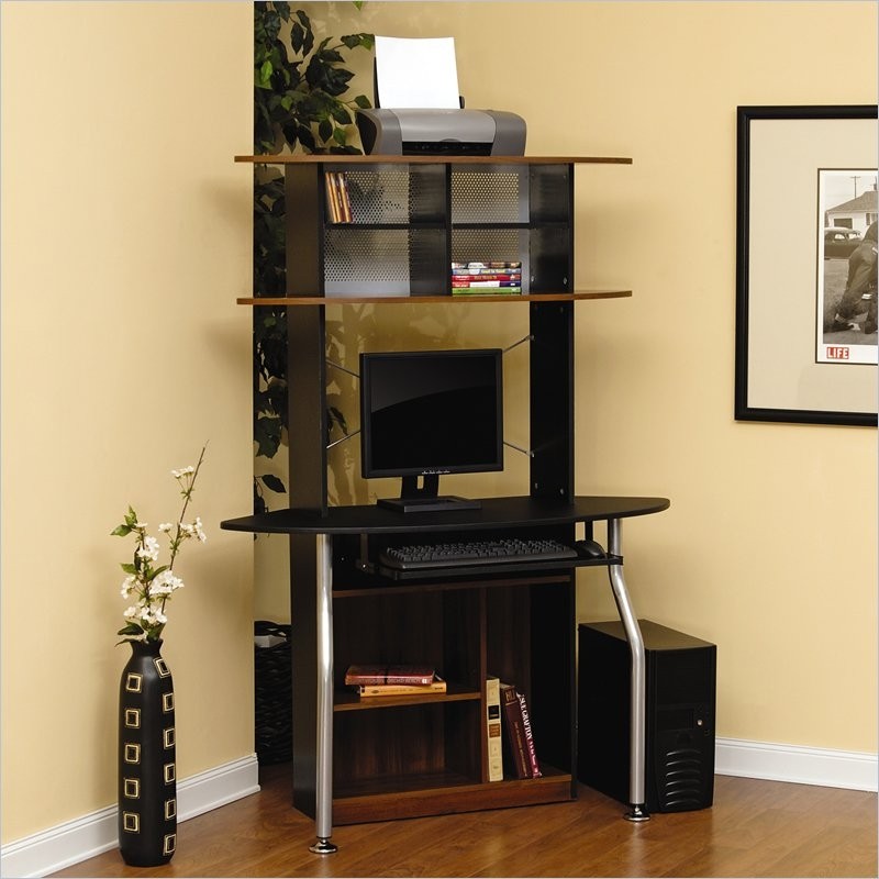 Sauder corner computer tower silver and black