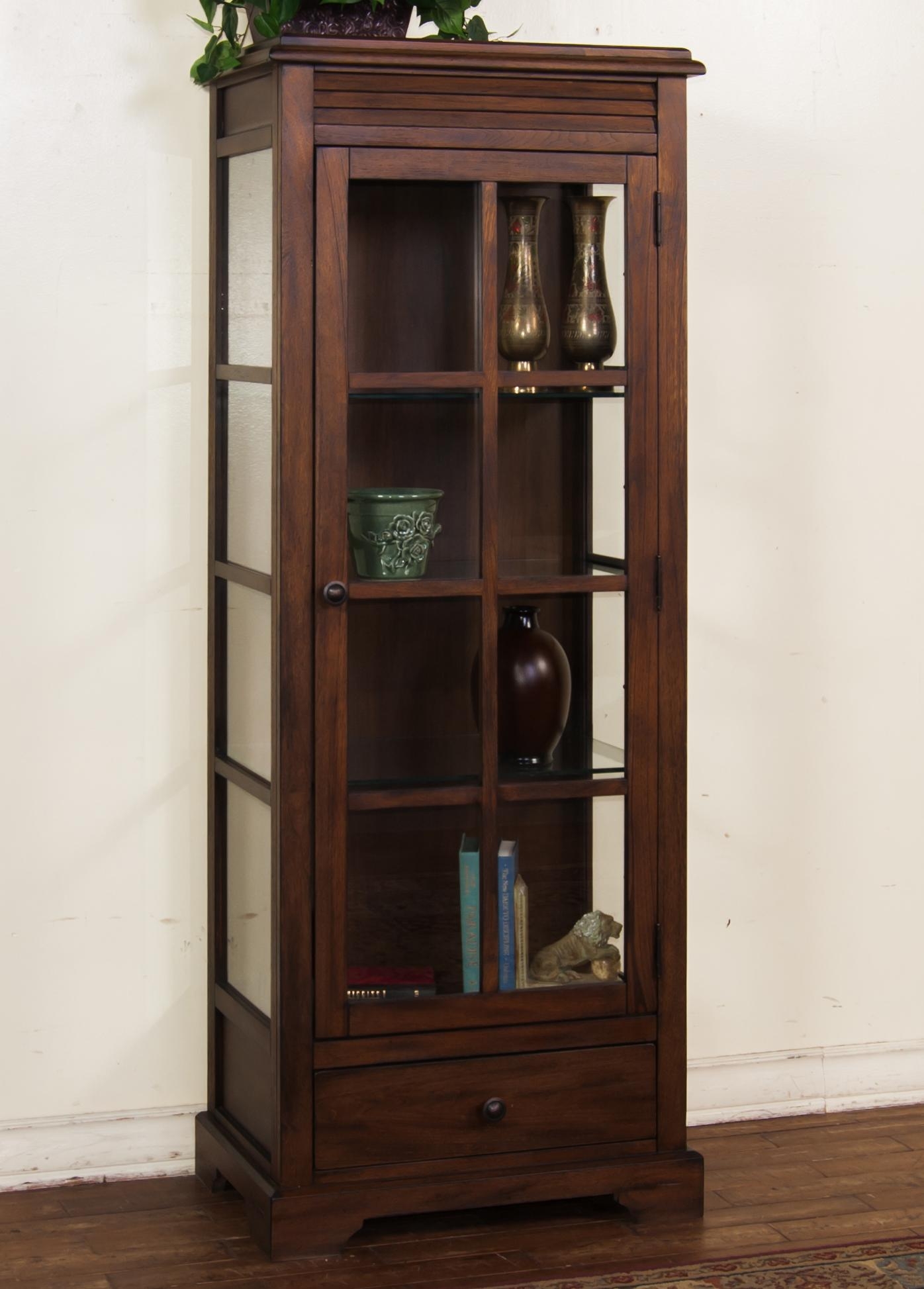 Sd 2253ac savanna rustic walnut curio pier