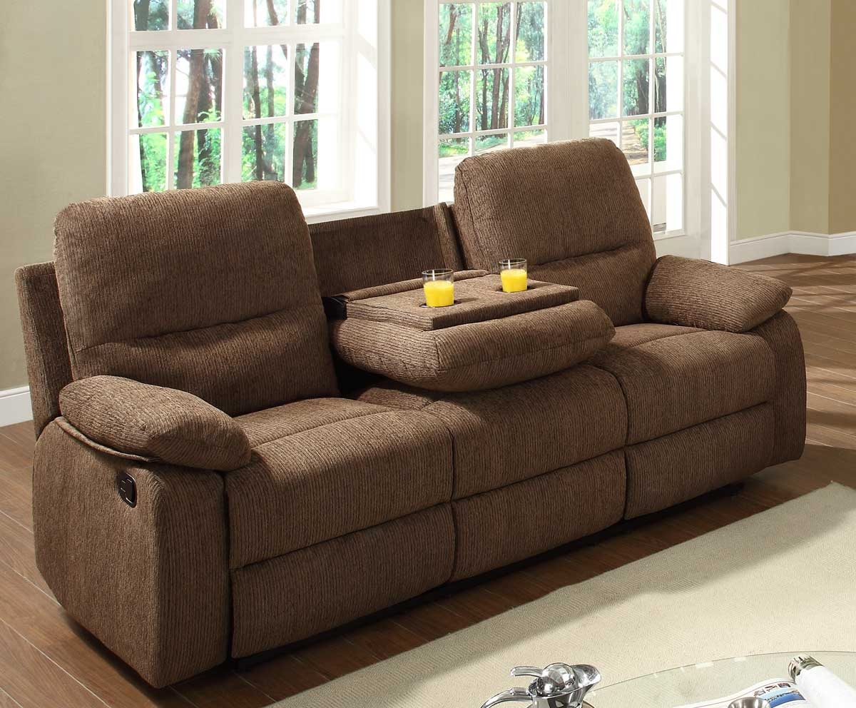 Comfortable Double Recliner Sofa with Cup Holders