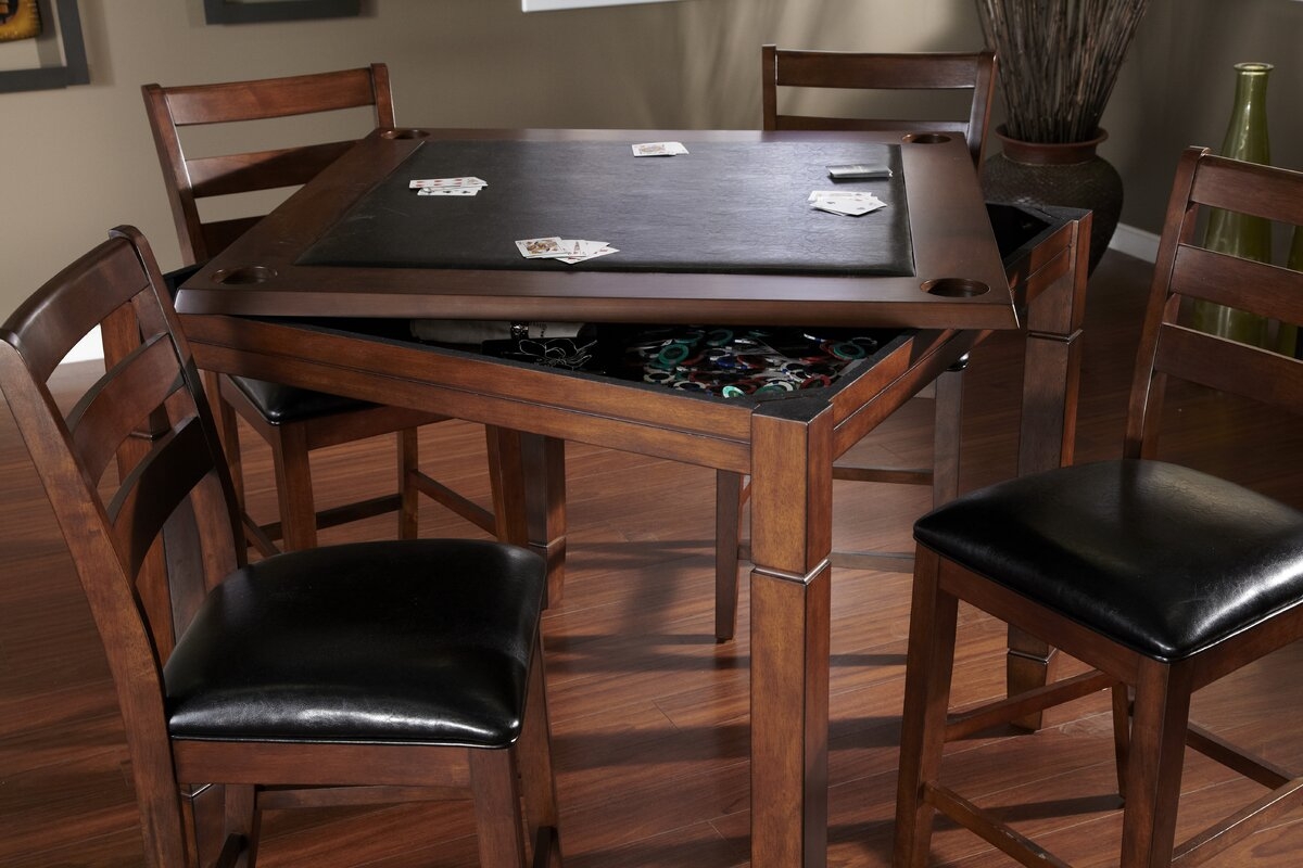 Heritage rosa poker card table counter height dining table game
