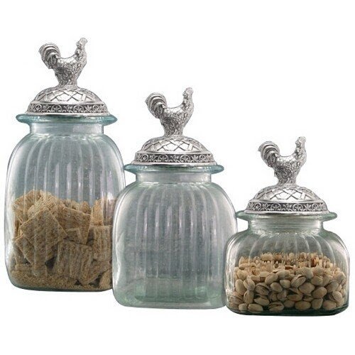 Vintage glass canisters kitchen