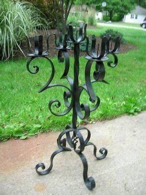 Vtg wrought iron gothic candelabra candle holder 24 mission gothic