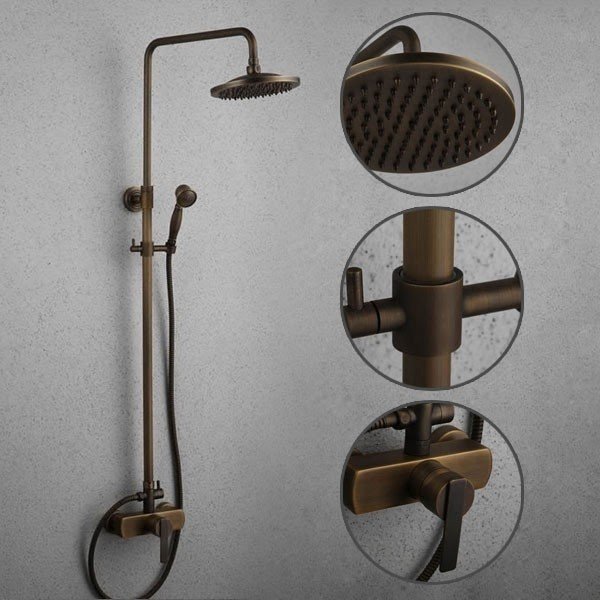 Antique brass shower fixtures