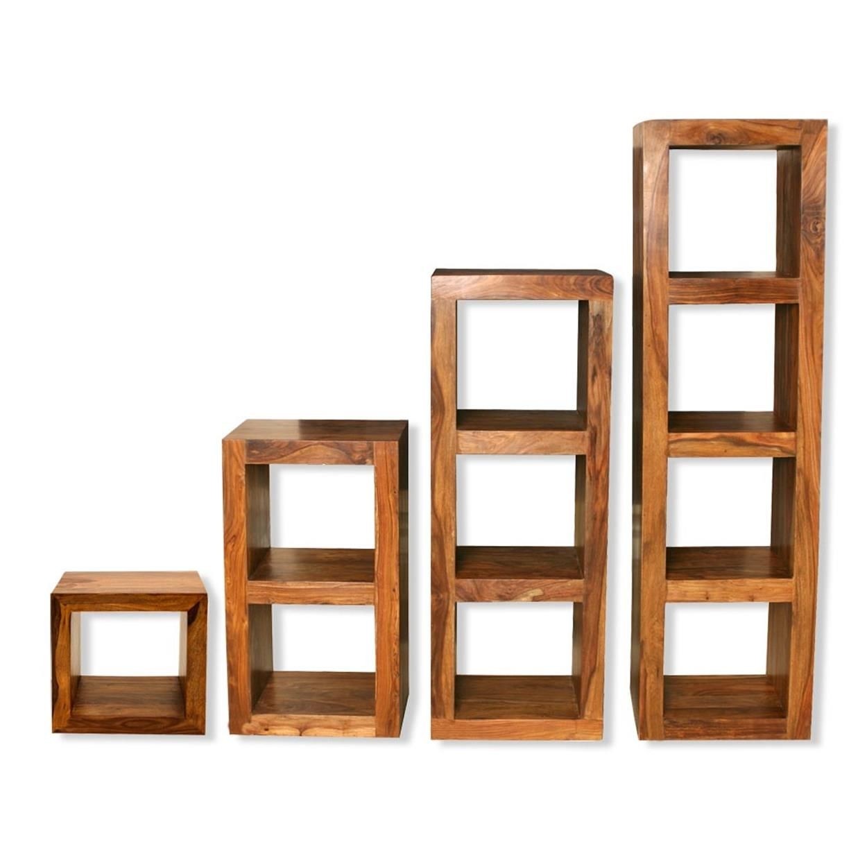 Cube shelving units solid sheesham wood