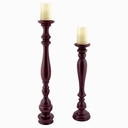 Hartford tall floor standing wood candle holders with flameless