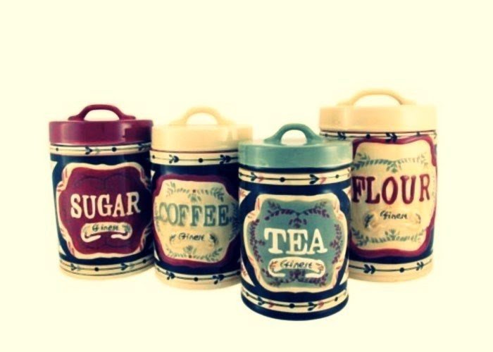 Kitchen canister set burgundy