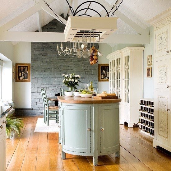 Kitchen island pot rack