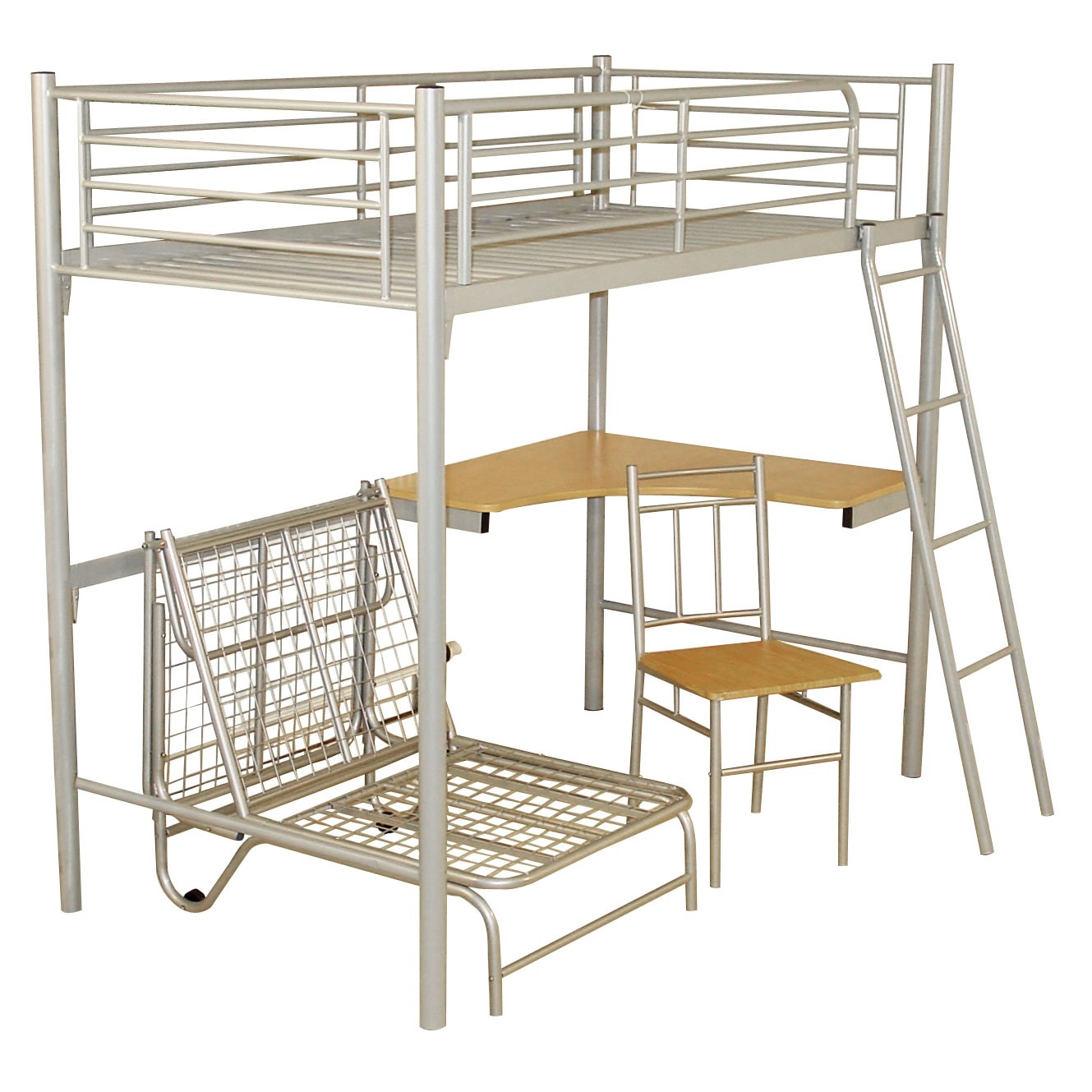 Loft bed with sofa underneath