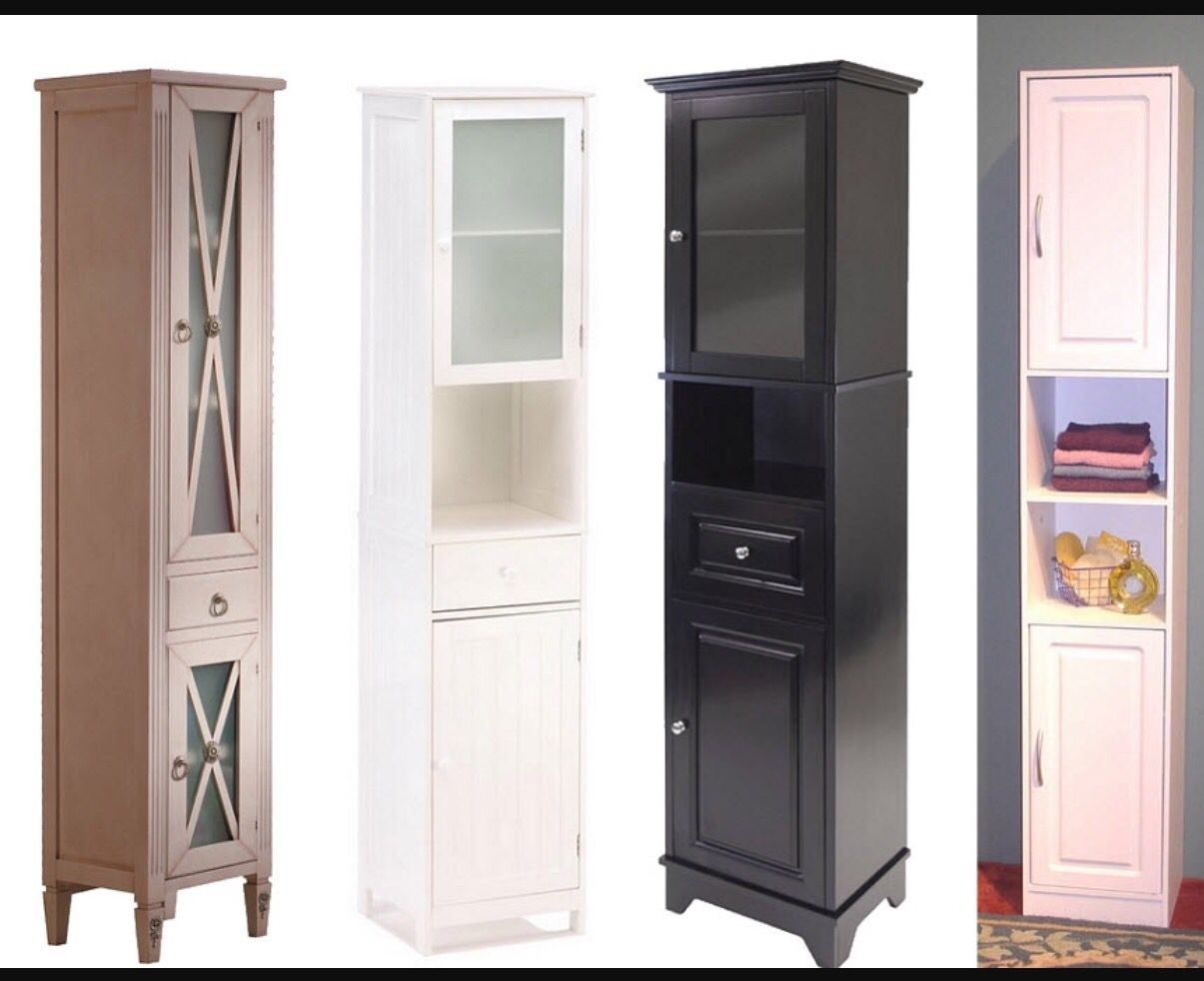 Narrow cabinets with doors