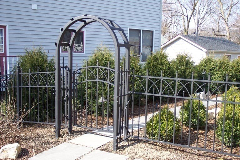 Ornamental iron arbor with gate 3