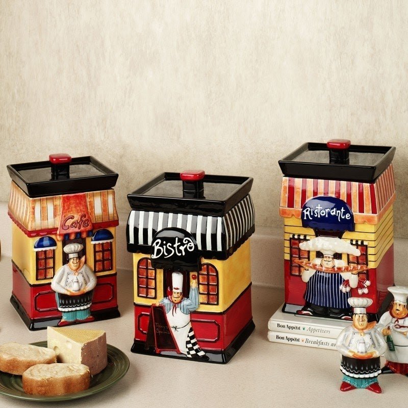 Trattoria canister set multi warm set of three